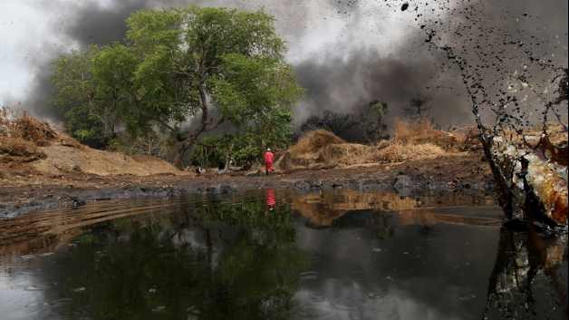 A Shell olajával fertőzött terület Nigériában